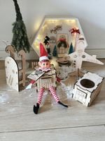 ELF PSOTNIK maskotka on shelf behaving badly zabawa adwentowa krasnal skrza