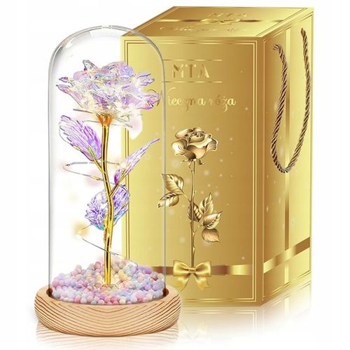 SREBRNY NASZYJNIK SERCE ŁAŃCUSZEK Z ZAWIESZKĄ SREBRO 925 + RÓŻA WIECZNA LED na Arena.pl