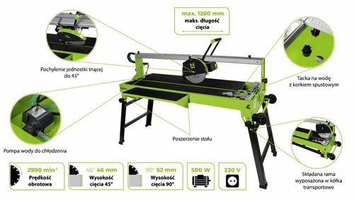 Maszyna do cięcia płytek glazury przecinarka na mokro kamienia 250mm wodna na Arena.pl