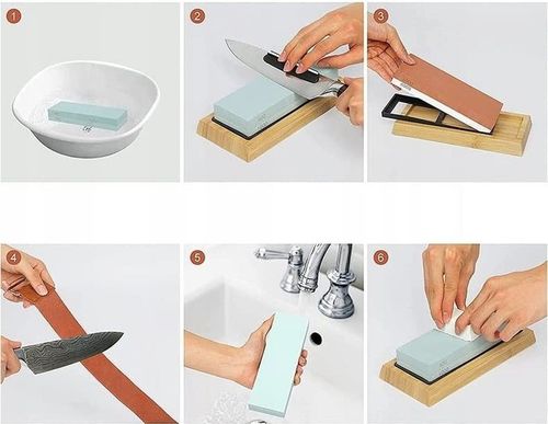 OSEŁKA DWUSTRONNA OSTRZENIE KAMIEŃ Wodny ZESTAW Ostrzałka do noży na Arena.pl