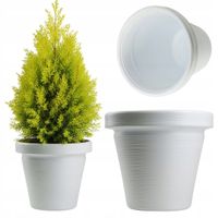DONICA OGRODOWA PLASTIKOWA szeroka osłonka na kwiaty taras balkon biała mat
