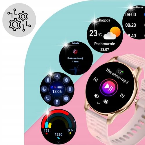 SMARTWATCH ZEGAREK DAMSKI ELEGANCKI ROZMOWY POWIADOMIENIA MENU PL AMOLED na Arena.pl