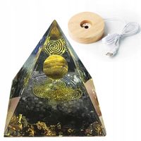 Piramida ORGONIT +LED Lampka PODSTAWA 5cm KRYSZTAŁ KAMIENIE AMULET 5cm HX05