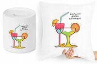 Dla Barmana Zestaw Poduszka + Skarbonka Prezent Z Nadrukiem Ze Zdjęciem