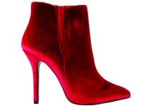 Bordowe szpilki botki damskie welur 40