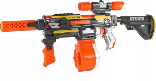 BLASTER SQUAD PISTOLET AUTOMAT MODUŁOWY MAGAZYNEK NA 25 STRZAŁEK +DODATKI na Arena.pl