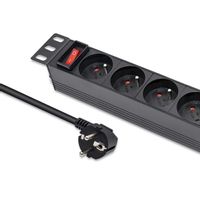 Qoltec Aluminiowa Listwa zasilająca PDU do RACK 10''1U 16A 4xFRENCH