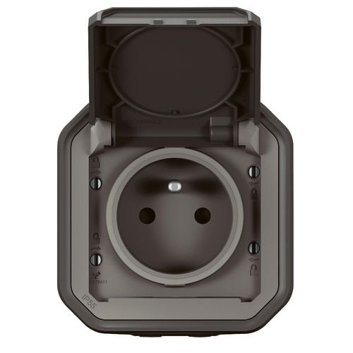 Nowe Plexo - Gniazdo 2P+Z zaciski automatyczne, komplet natynkowy 16A-250V~- antracyt - Legrand 069791L na Arena.pl