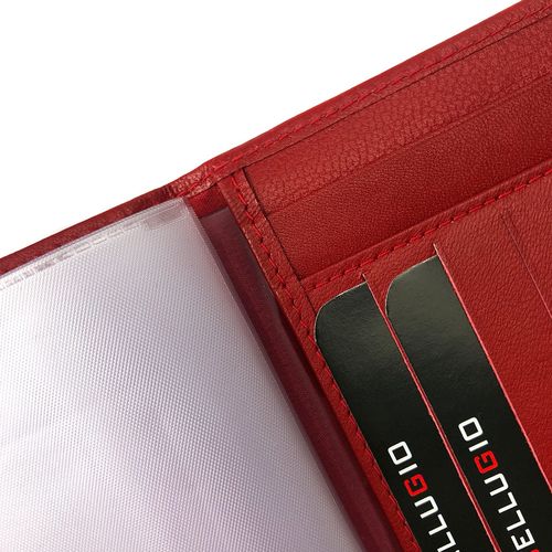 skórzane etui z systemem rfid - ciemnoczerwone na Arena.pl