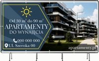 BANER REKLAMOWY 100x50cm projekt w cenie różne wzory WYNAJMIJ APARTAMENT