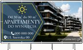 BANER REKLAMOWY 100x50cm projekt w cenie różne wzory WYNAJMIJ APARTAMENT