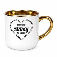 Certyfikat najlepszej mamy na świecie - elegancki kubek na prezent Różowy