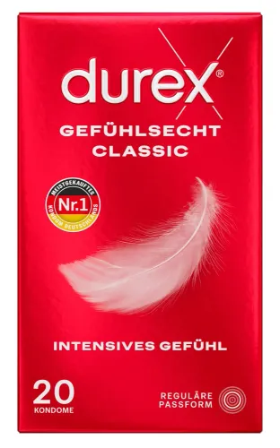 durex classic lateksowe prezerwatywy 20 szt. wyprofilowane 56 mm na Arena.pl