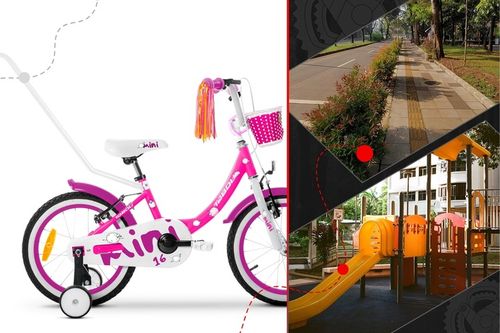 ROWER DZIECIĘCY TABOU ROWEREK MINI 14 CALI BARDZO LEKKI DLA DZIEWCZYNKI na Arena.pl