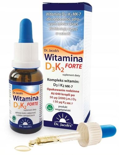 Dr Jacobs Witamina D3 + K2 Forte 20 ml D3 K2 MK-7 kompleks na Arena.pl