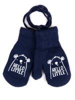 Rękawiczki chłopięce jednopalczaste granatowe z napisem 10 YOCLUB