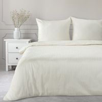 Pościel z satyny bawełnianej w prażki VERA 140X200 70X80X1 kremowa