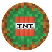 Talerzyki papierowe Piksele TNT urodziny Mineraft 18cm 6szt.