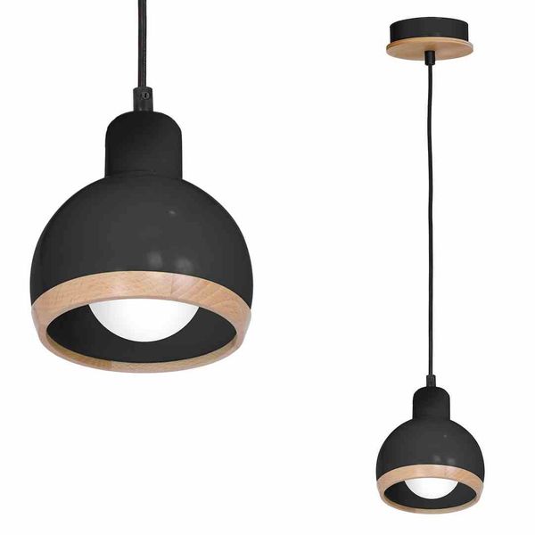 LAMPA WISZĄCA OVAL BLACK 1XE27 zdjęcie 1