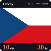 Karta eSIM Internet Czechy 10 GB na 30 dni - bez rejestracji
