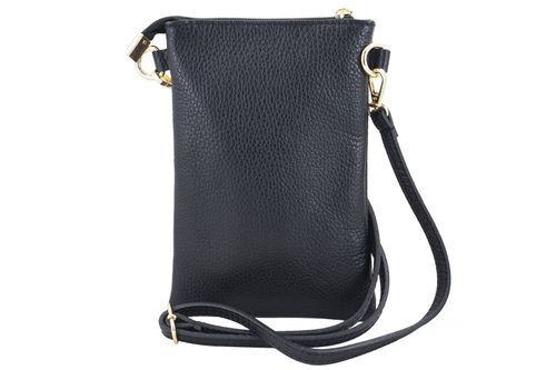 Torebka skórzana / etui na telefon - Czarne na Arena.pl