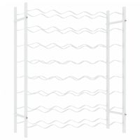 Stojak na 48 butelek wina, biały, metalowy