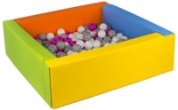 Kwadratowy suchy basen z ekoskóry z 200 piłeczkami ZABAWA w DOMU i OGRODZIE