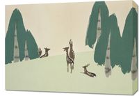 Obraz 70x50cm Deer, Sekka Japoński Vintage do Salonu