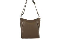 Praktyczna skórzana torebka na ramię - Beżowa ciemna