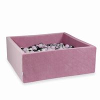 Suchy basen 110x110x40cm Velvet Soft Różowy z piłeczkami 600szt (różowe jasne perłowe, srebrne, metaliczny grafit, perłowe)