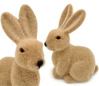 ZAJĄC WIELKANOCNY FLOKOWANY BRĄZOWY ZAJĄCZEK DEKORACJA STROIK WIELKANOC