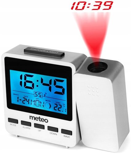 ZEGAR Z PROJEKTOREM TERMOMETR BUDZIK STACJA POGODY DCF na Arena.pl