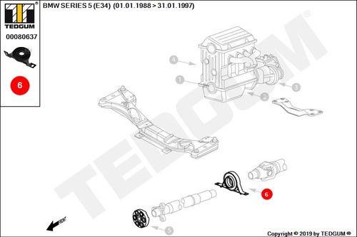 BMW 5 E34 PODPORA WAŁU KPL E34 88-95 na Arena.pl