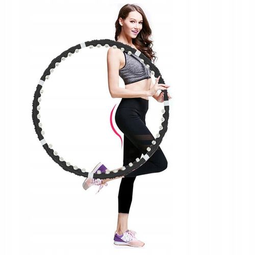 Hula hop magnetyczne do ćwiczeń z wypustkami masujące DDK 100 cm czarne na Arena.pl