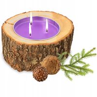 ŚWIECA ZAPACHOWA ŚWIECZNIK DREWNIANY RUSTYKALNY