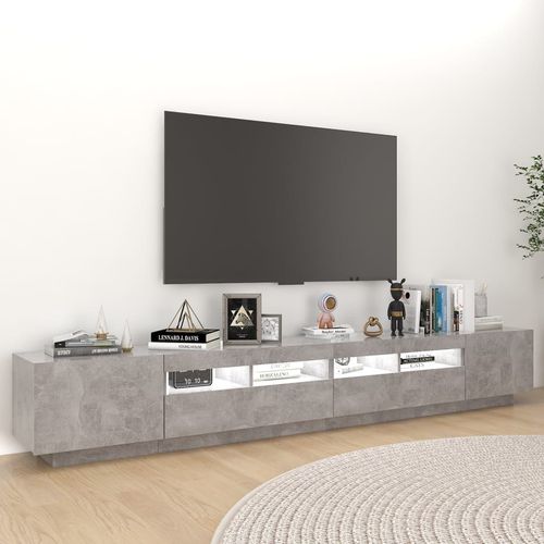 Szafka pod TV z oświetleniem LED, szarość betonu, 260x35x40 cm na Arena.pl