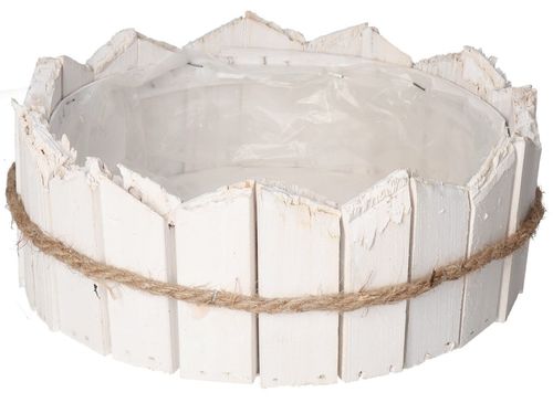 DONICZKA OSŁONKA DREWNIANA BIAŁA DONICZKI STROIK na Arena.pl