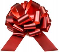Kokarda Ściągana do Prezentów Dekoracja Ozdoba CZERWONA Urodziny Ślub