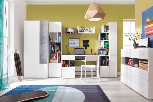 Białe biurko komputerowe meble szkolne stolik biurko młodzieżowe PLUTO na Arena.pl