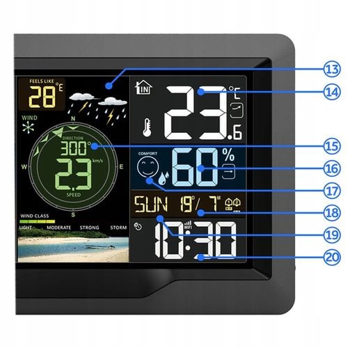 Bezprzewodowa stacja pogodowa pogody higrometr termometr budzik na Arena.pl