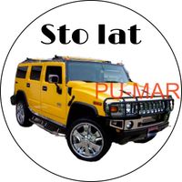 Opłatek na tort Urodziny Jeep Cherokee Hummer Terenówka Tekst Gratis