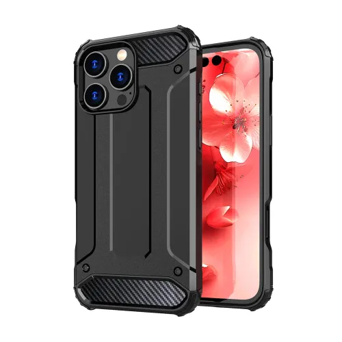 etui hybrid armor pancerne na iphone 16 pro max - czarne na Arena.pl