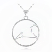 MINET Srebrny naszyjnik Stars Zodiac LEW Czech Crystal