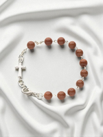 Bransoletka Różaniec Piasek Pustyni 8 Mm Polska Ręczna Produkcja