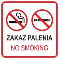 Naklejka ZAKAZ PALENIA PAPIEROSÓW NO SMOKING 10 cm