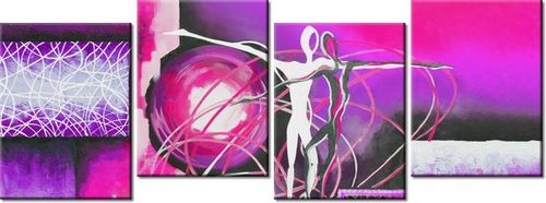 45CM 120 OBRAZ 4 ELEM TAŃCZĄCE POSTACIE FIOLECIE ŚCIENNY na Arena.pl