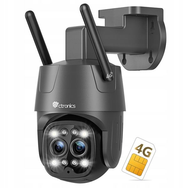 KAMERA ZEWNĘTRZNA IP Z KARTĄ SIM 3G 4G LTE GSM PTZ PODWÓJNY OBIEKTYW 6×ZOOM zdjęcie 1
