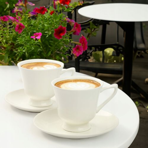 ZESTAW NA PREZENT FILIŻANEK 220 ML Z TALERZYKAMI PORCELANA DO KAWY HERBATY na Arena.pl