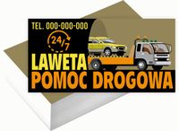 Wizytówki firmowe 200 szt RÓŻNE WZORY do wyboru POMOC DROGOWA LAWETA