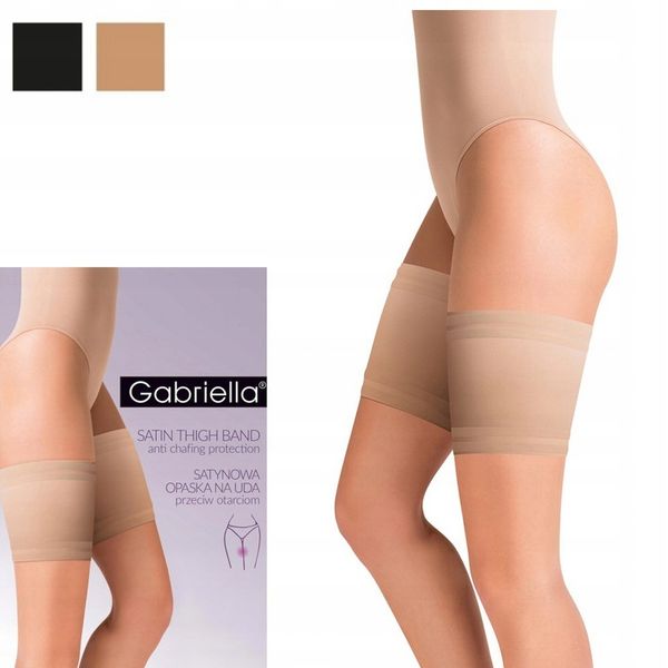 Opaska na uda satynowa Gabriella Beige 3/4 zdjęcie 1